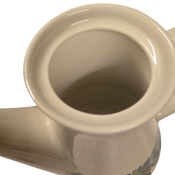 Mid Century Modern Ceramic Teapot Floral Design Figgjo Flint Blue Flowers - Picture 5 of 16